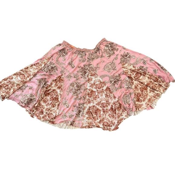 Angie Y2K Patchwork PInk Floral Circle Skirt Women’s Sz S Hippie Boho Casual - Picture 1 of 8